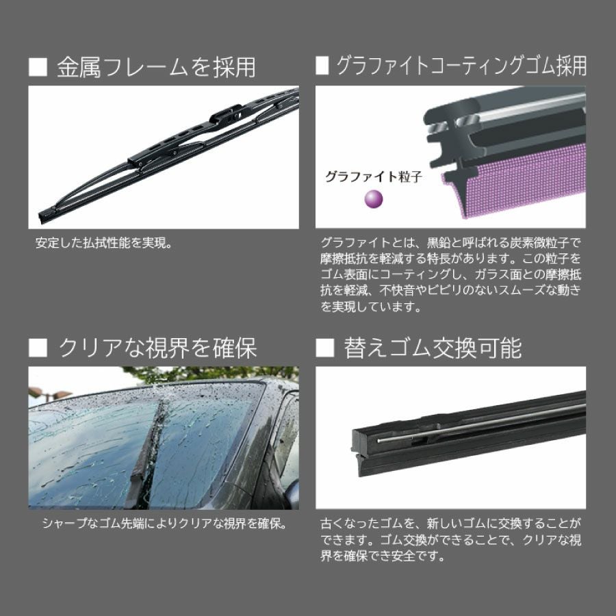 PIAA ワイパー ブレード 300mm クレフィットプラス グラファイトコーティングゴム 1本入 呼番1 CFG30