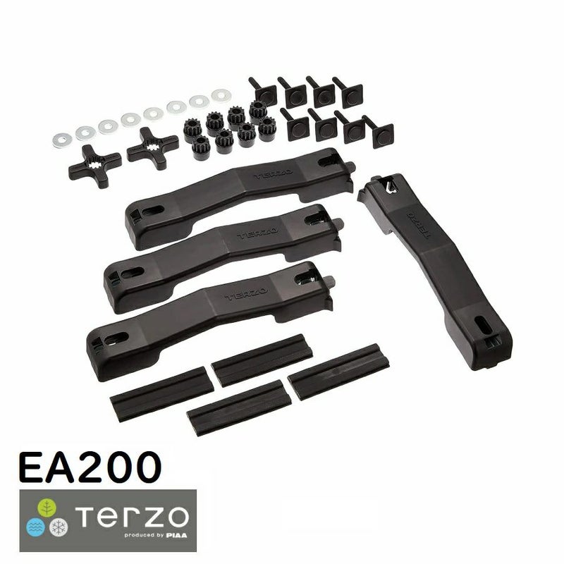 Terzo テルッツォ by PIAA ルーフボックス オプション 4個入 取付マルチクランプ ブラック カーメーカー純正キャリア用ワイドバー対応用 EA200